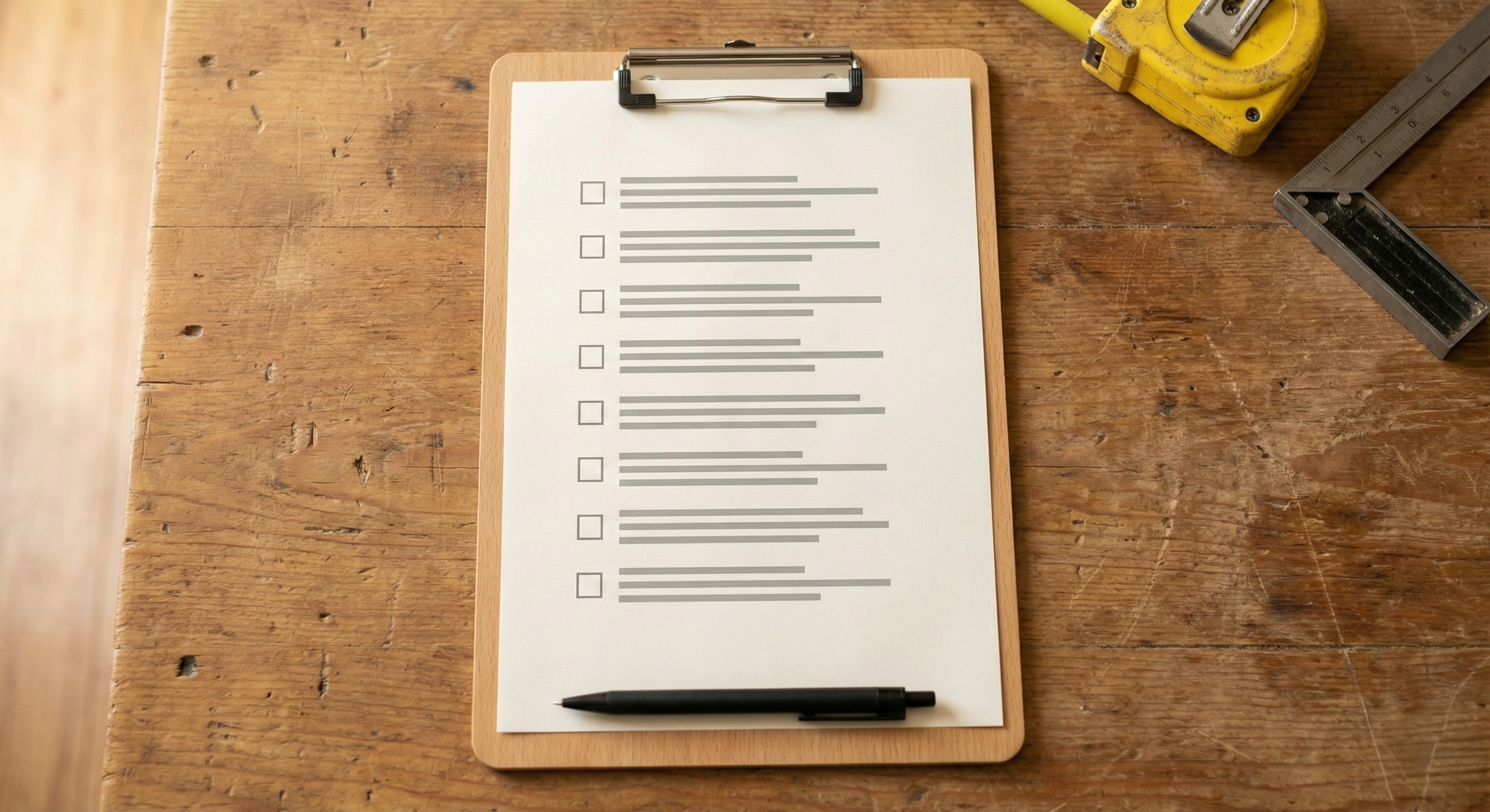 Contractor checklist clipboard